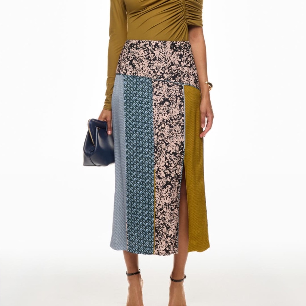 Derek Lam 10 Crosby Floral Patchwork Midi Skirt